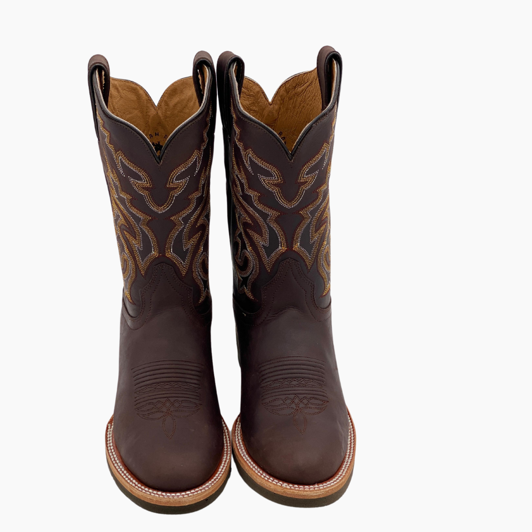 Bota Vaquera Hombre Montana Crazy Cafe Punta Oval Suela Flex