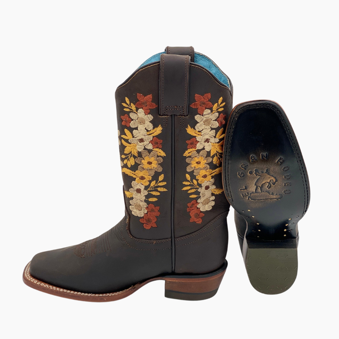 Bota Vaquera Mujer Vegas Crazy Cafe Suela de Cuero