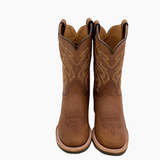 Bota Vaquera Hombre Montana Miel Punta Oval Suela Flex