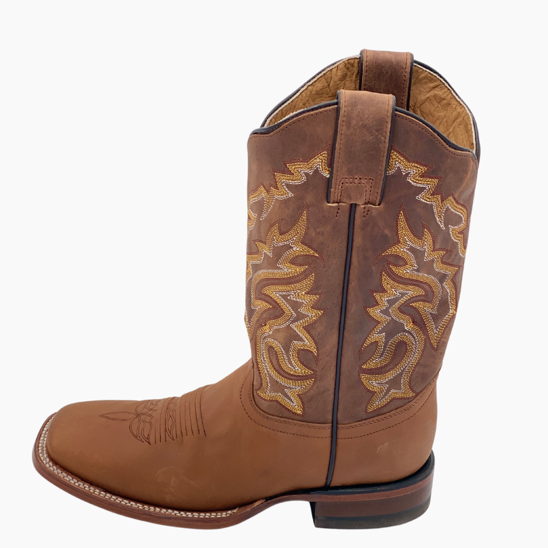 Bota Vaquera Hombre Vegas Crazy Miel Bulldog Suela de Cuero