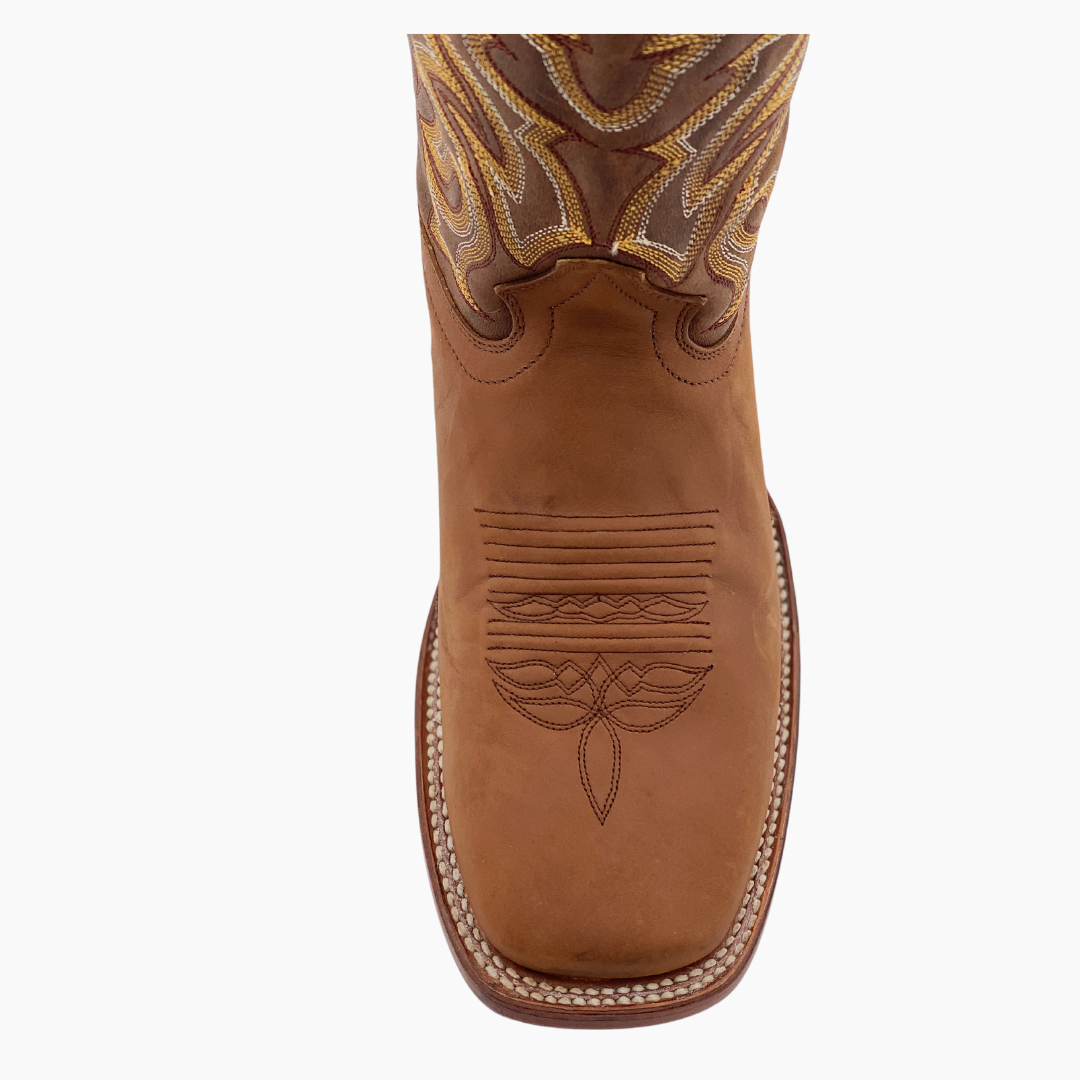 Bota Vaquera Hombre Vegas Crazy Miel Bulldog Suela de Cuero
