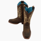 Bota Vaquera Mujer Vegas Salvaje Camel Suela de Cuero