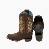 Bota Vaquera Mujer Vegas Salvaje Camel Suela de Cuero