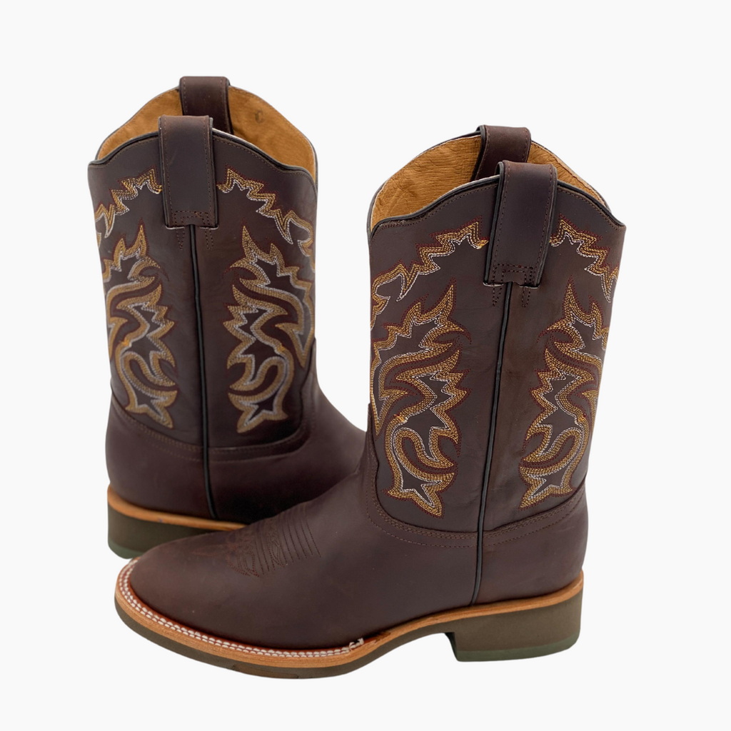 Bota Vaquera Hombre Montana Crazy Cafe Punta Oval Suela Flex