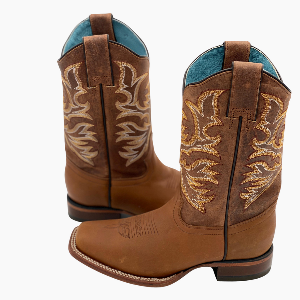 Bota Vaquera Mujer Vegas Crazy Miel Suela de Cuero