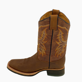 Bota Vaquera Hombre Montana Miel Punta Rodeo Suela Flex