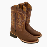 Bota Vaquera Hombre Montana Miel Punta Rodeo Suela Flex