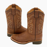 Bota Vaquera Hombre Montana Miel Punta Oval Suela Flex