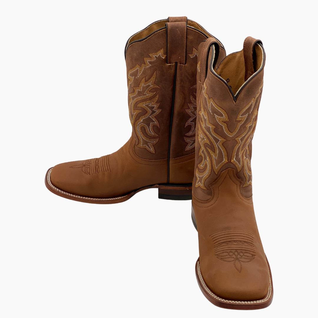 Bota Vaquera Hombre Vegas Crazy Miel Bulldog Suela de Cuero