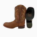 Bota Vaquera Hombre Vegas Crazy Miel Bulldog Suela de Cuero